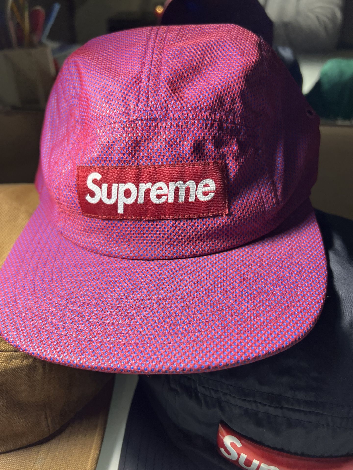 Supreme ss18 red suede camp cap