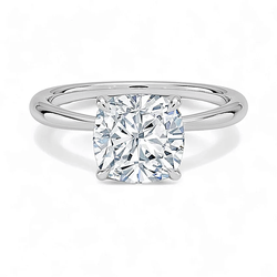 1.00 Carat White Gold Solitaire Engagement Ring with IGI Certified Cushion Cut Lab Grown Diamond.