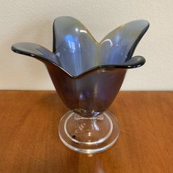Vintage Iridescent Glass Tulip Tealight Holder - JM Glass Portugal