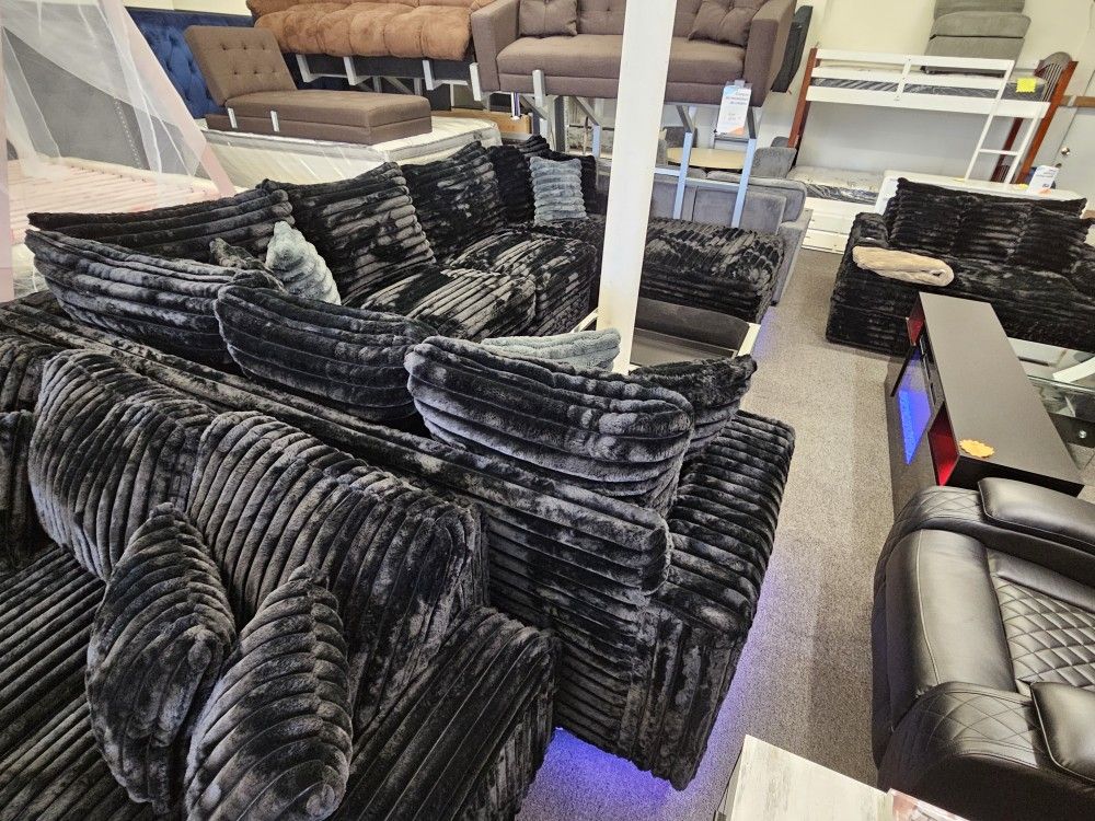 Brand New Sectional Corduroy Fabric XL W/ LED LIGHT $1999 Sofas & Couches