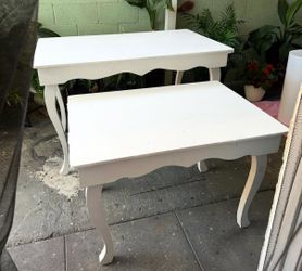White French Provincial Nesting Side Tables Set of 2