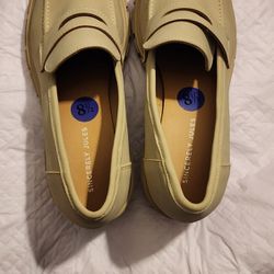 Sincerely Jules Dylan Beige Chunky Platform Heel Loafers - Size 8.5