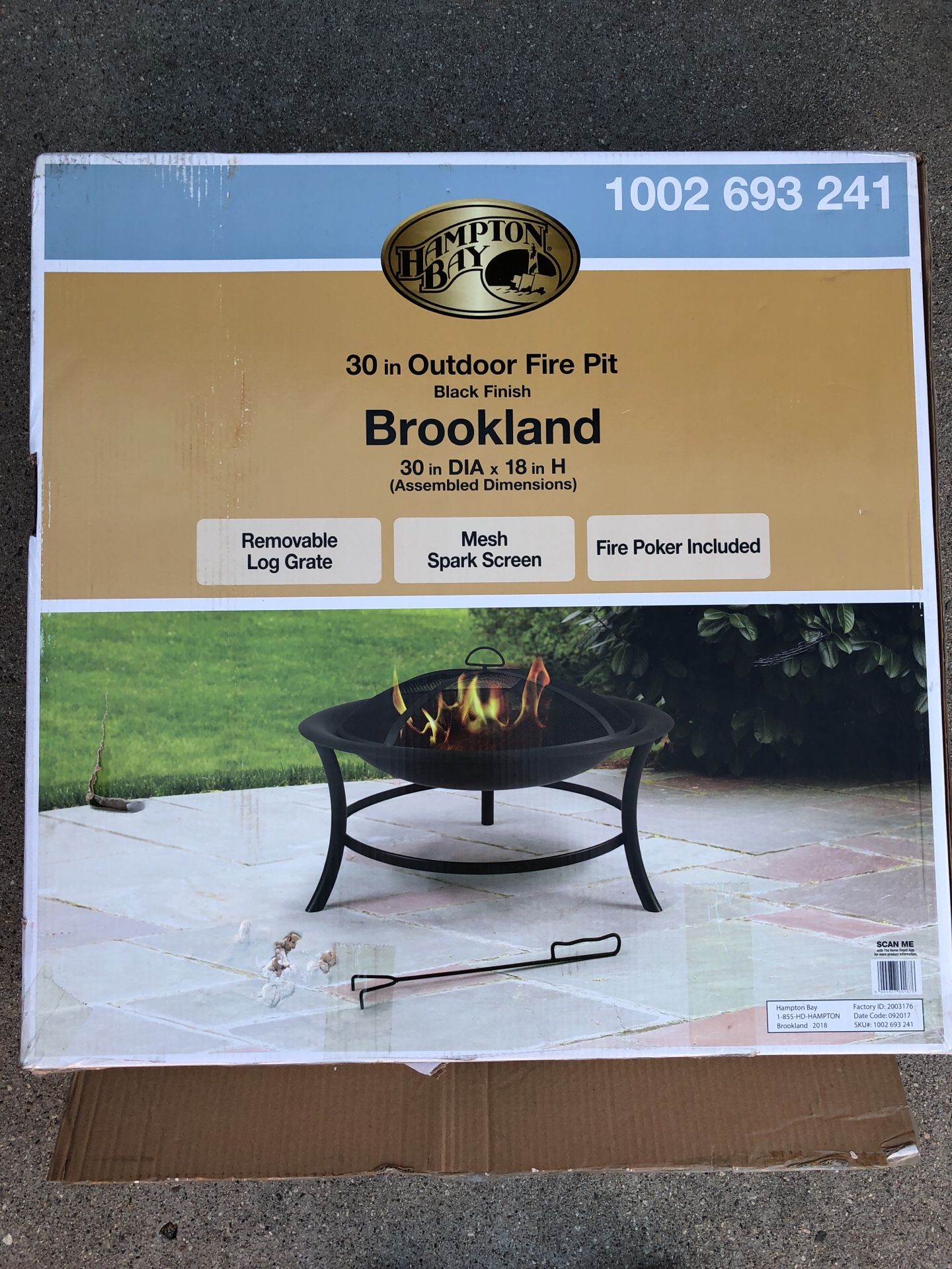 Hampton Bay Brookland 30 in. Outdoor Fire Pit (Black)