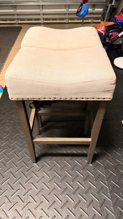 Set of 2 upholstered backless bar stools