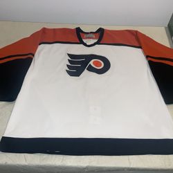 Authentic Philadelphia Flyers Ccm Jersey Mens 54 Euc Mic White Vintage 90s NHL