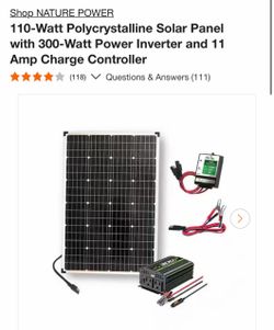 Nature Power 110W Solar Panel Kit with Inverter