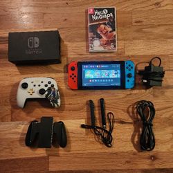 Nintendo Switch W/Accessories And Game 