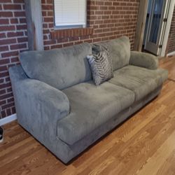 Beautiful Gray Corduroy Sofa