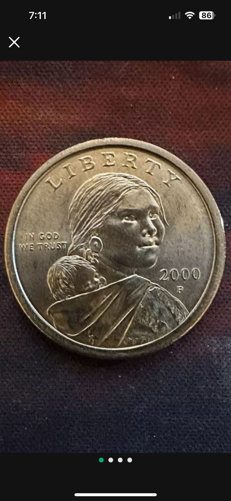 (2)-RARE 2000 P SACAGAWEA ONE DOLLAR US LIBERTY GOLD COLOR COIN!!!😎