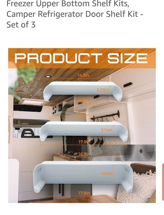 RV Refrigerator Freezer DIY Replacement Shelves Set Of 3