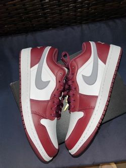 Air Jordan 1 Low Red White Grey Bordeaux Sneakers