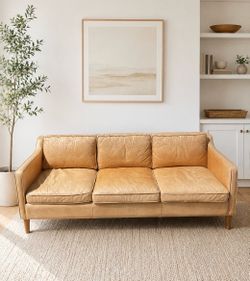 West Elm Genuine Leather Hamilton Sofa