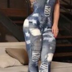 Cute blue jean jumpsuit