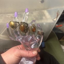 Golden Brown Sparkly Rings