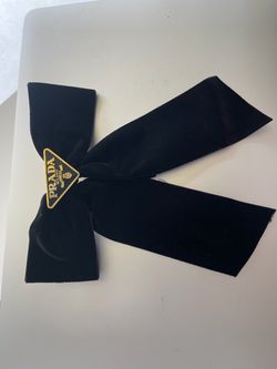 Prada Black Velvet Hair Bow