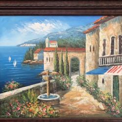 Hand Painted Framed Wall Picture 30×26