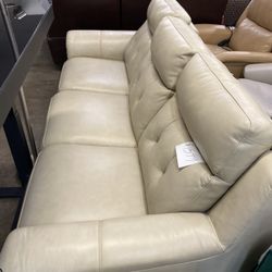 Cream Leather Sofa