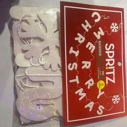 Spritz Merry Christmas felt Banner Party Supplies party decor 5 ft Home decor