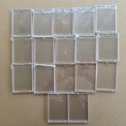 17 Used single screw card holders 3x4 inch & 12 in used card holder sleeves