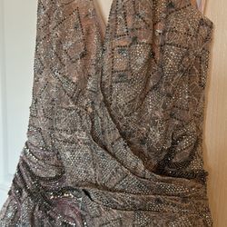 Full Beaded Purples Pink Dress