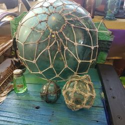 Large Vintage Japanese Handmade Fishing Float 