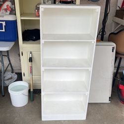 White Shelf 4 Shelf Cabinet Used 