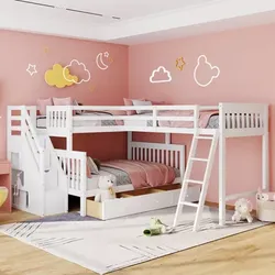 Triple bunk bed L shape
