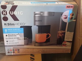 Grey Keurig for hot or iced coffee