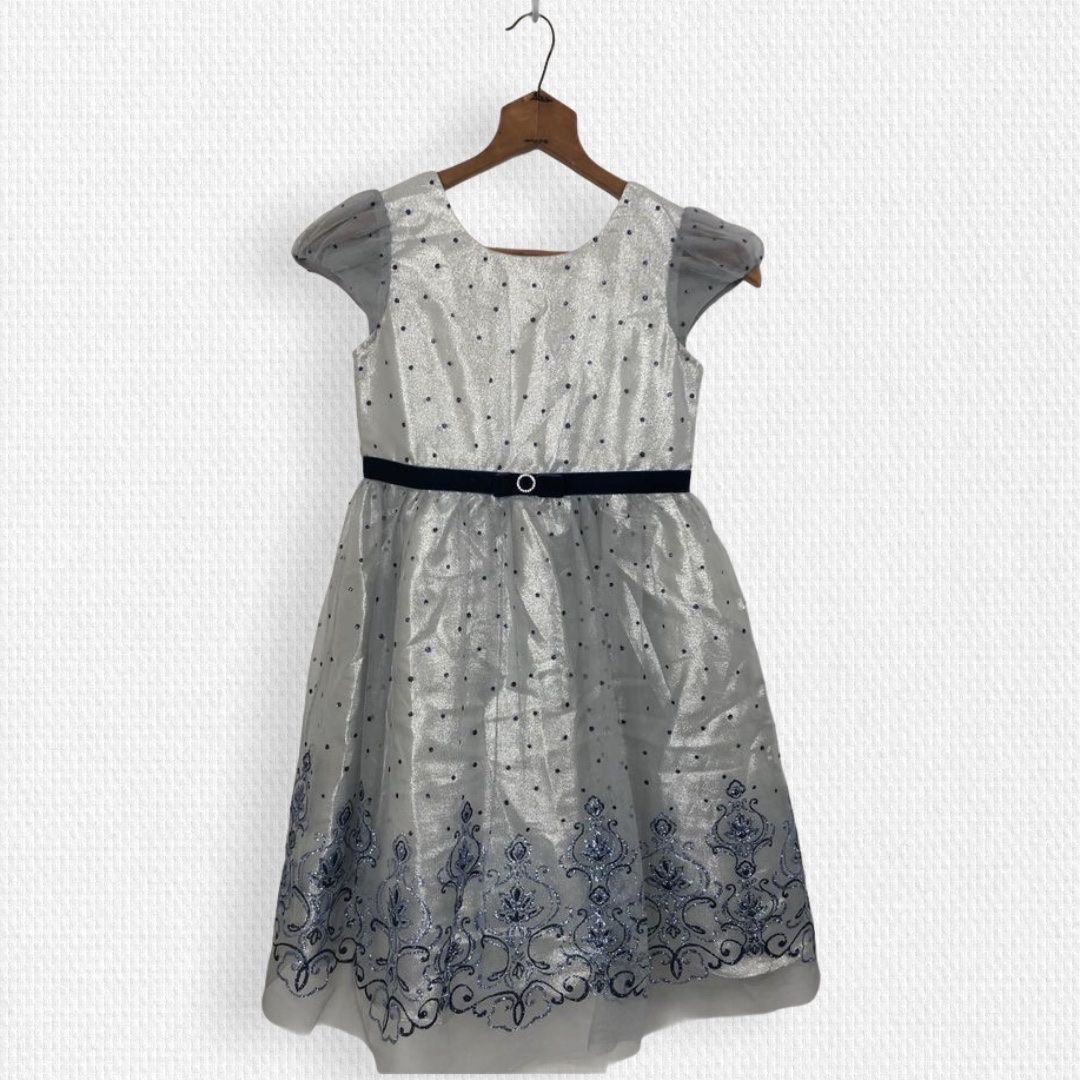 Jona Michelle • Silver Glitter & Ice Blue Kids Party Dress SZ 10