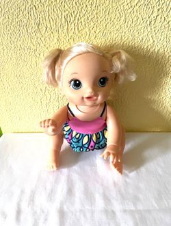 Baby Alive Baby Go Bye Bye Blonde Crawling Doll 15"