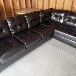 Faux Leather Sectional Couch