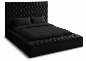 Black Tufted Upholstered Bed Frame