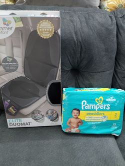 Elite Duomat car seat protector & Pampers size 2