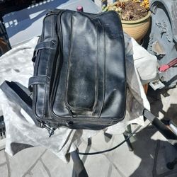 Black leather Laptop bag with numerous compartments