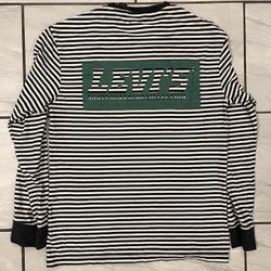 Levi’s Skateboarding Collection Striped Box Logo Long sleeve Shirt Size Medium