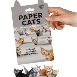 Paper Cats - 50 Sheets DIY Origami, Fun 3D Paper Dog & Cat Models, Cute Cat Origami Set, Fun Craft