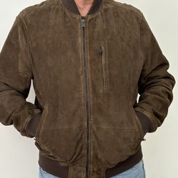 Men Lucky Brand Handcrafted Suede Jacket Size Large