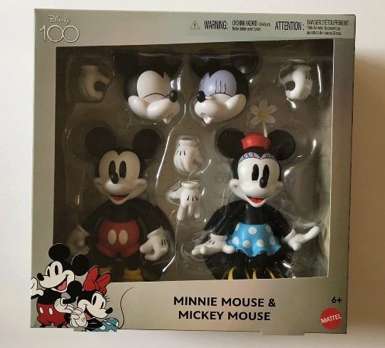 Mattel - Disney D100 Mickey and Minnie Mouse collectible Figures 2-pack