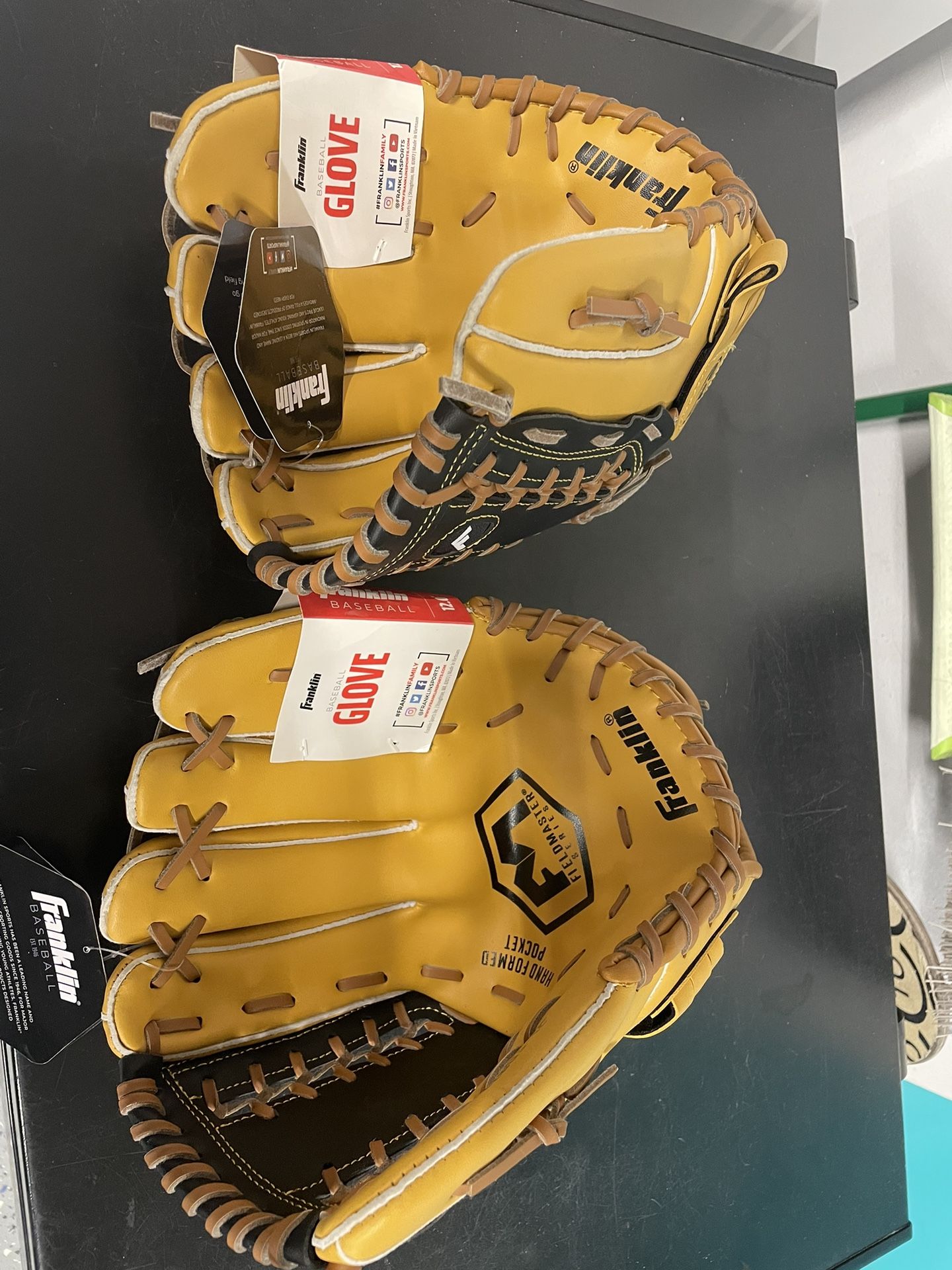 2 Franklin baseball gloves 