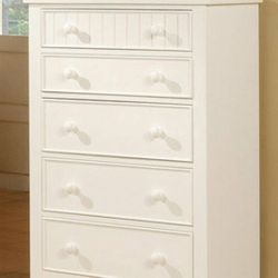 Brand New White 5 Drawers Chest 
