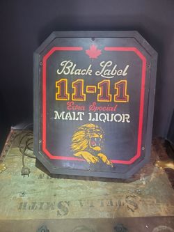 Vintage Black Label 11-11 Extra Special Malt Liquor Light Up Sign