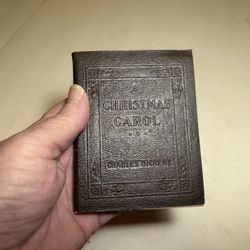 Vintage 1920’s “A Christmas Carol Faux Miniature Leather Book Green Cover 