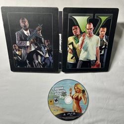 PS3 PLAYSTATION GRAND THEFT AUTO 5 STEELCASE SPECIAL ED. CIB COMPLETE w/ MAP SONY