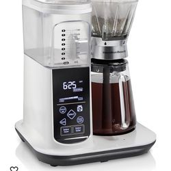 Hamilton Beach Craft Programmable Automatic Coffee Maker Brewer or Manual Pour Over Dripper with 5 Strengths and Integrated Scale, 8 Cups, Includes Co