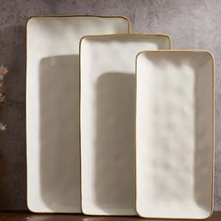 Famiware Serving Platter Set of 3- color Vanilla White