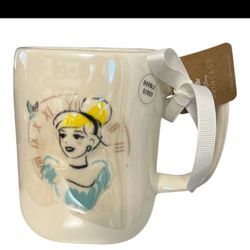 Rae Dunn Disney Princess Cinderella A Dream Come True Mug Clock Coffee Cup