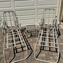 Pool Lounge Chairs And Table 