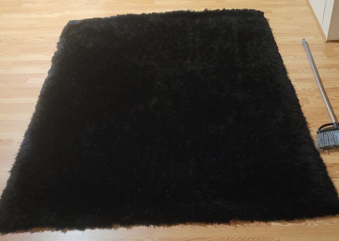 Meilin 7x10 Shaggy Area Rug - BLACK