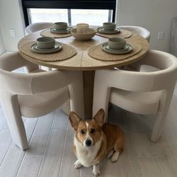 Set Of 3 White Dining Chairs