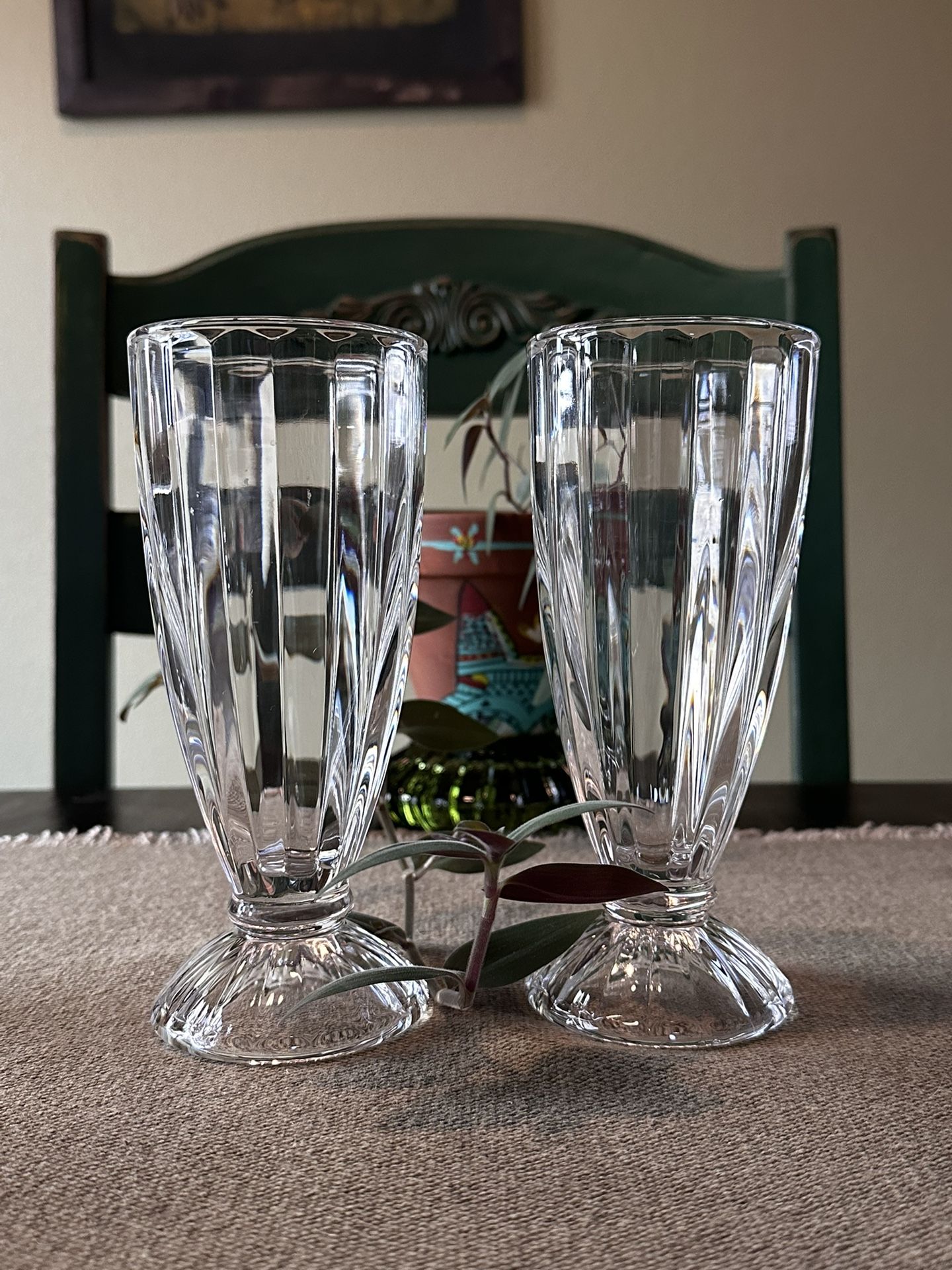 Vintage classic Soda Fountain Glasses (heavy Glass) Set Of 2